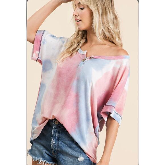 BT1872 Tie-Dye French Terry Top - Picture 2 of 9